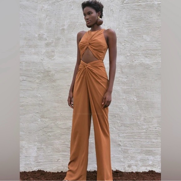 Andrea Iyamah Aminata Cutout Knot Jumpsuit - Picture 2 of 4